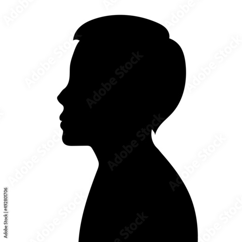 man, guy portrait black silhouette, isolated vector