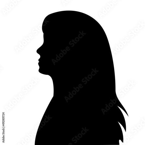 woman, girl black silhouette, isolated