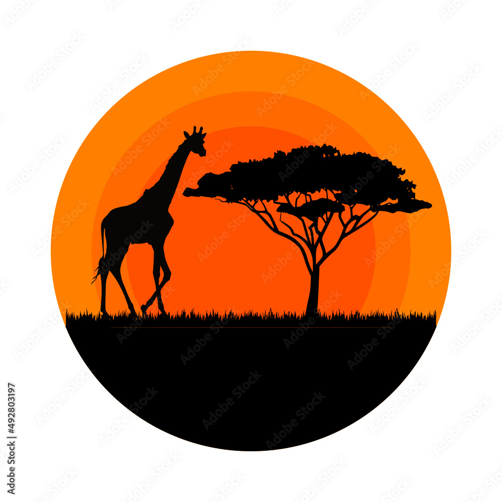 giraffe safari logo
