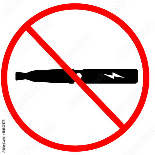 electronic cigarette ban icon on white background. no smoking electronic cigarettes sing. No vaping symbol. flat style.