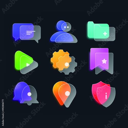 glasmorphism icons