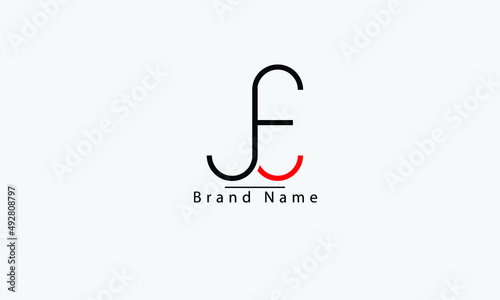 JE EJ J E abstract vector logo monogram template photo