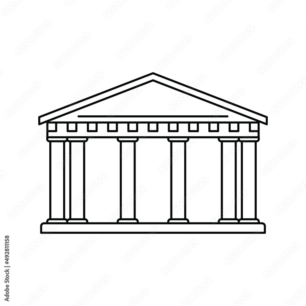 City hall icon. Bank icon. Courthouse, greek architecture, library, church, government. Columns and pillars. vector illustration City hall icon. Bank icon. Courthouse, greek architecture, library, church, government. Columns and pillars. vector illustration