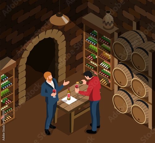 Wine Variety Isometric Background