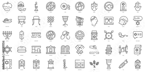 Linear Style judaism Icons Bundle