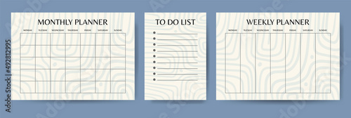 Business organizer paper sheets. Planners and to-do list abstraction template set
