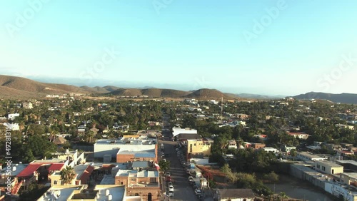 Aerial view the Steets of Todos Santos in Baja California Sur, Mexico photo