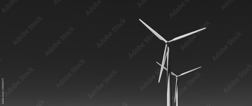 white wind turbines on black background white wind turbines on black background