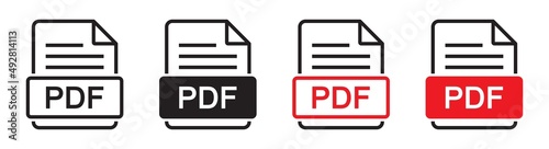 PDF file format icon, vector illustration photo