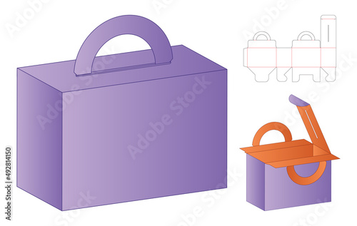 Box packaging die cut template design. 3d mock-up