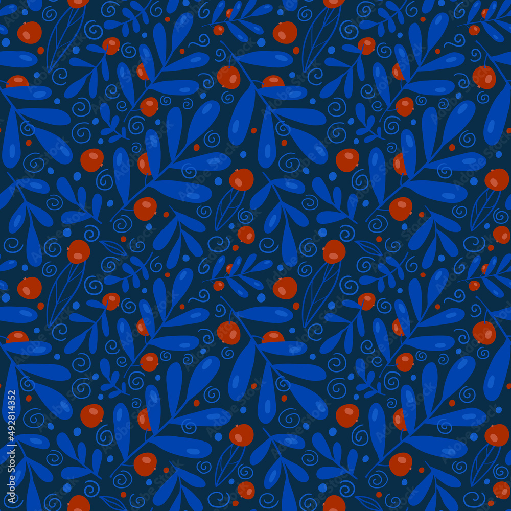 forest pattern with berries and leaves. flat vector background with plants. Trendy botanical background. forest pattern with berries and leaves. flat vector background with plants. Trendy botanical background.