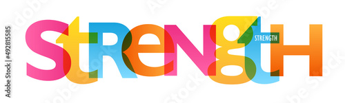 STRENGTH colorful vector typography banner