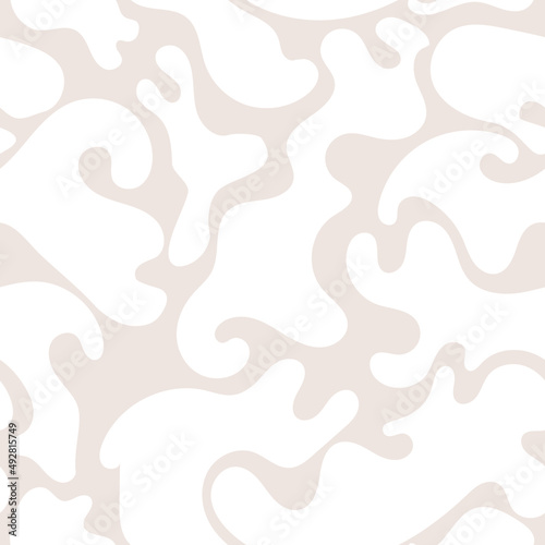 Vector seamless camouflage pattern in beige and white colors