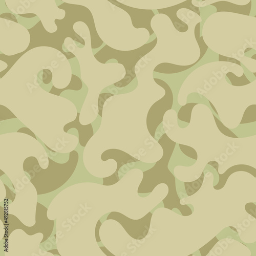 Camouflage vector seamless pattern in beige color