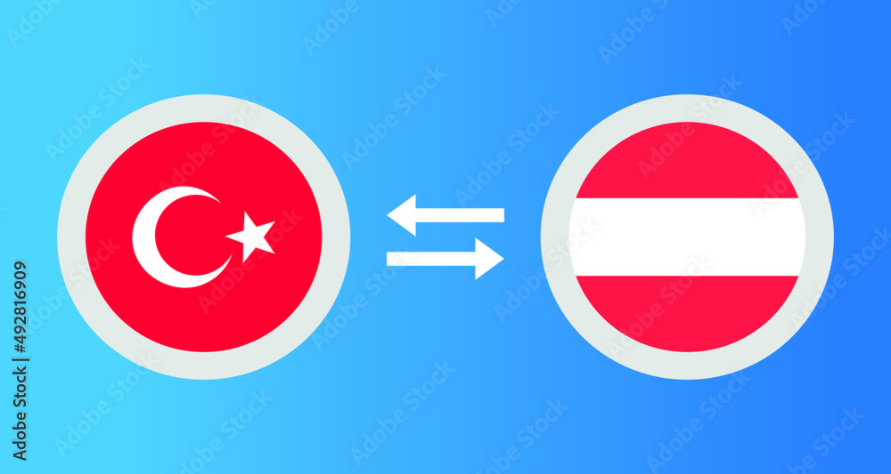 round icons with Turkey and Austria flag exchange rate concept graphic element Illustration template design
round icons with Turkey and Austria flag exchange rate concept graphic element Illustration template design