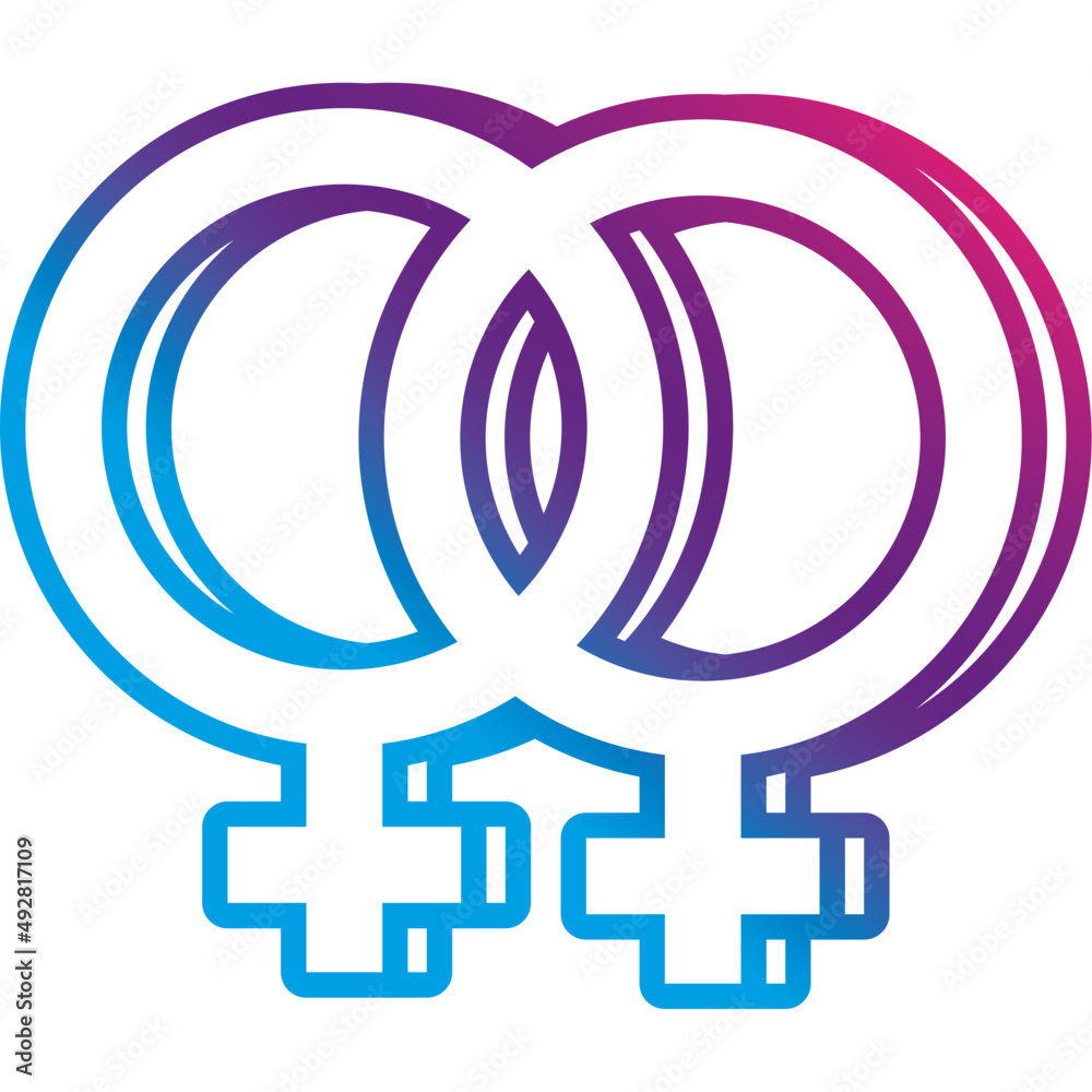 lesbian gender sign line style lesbian gender sign line style