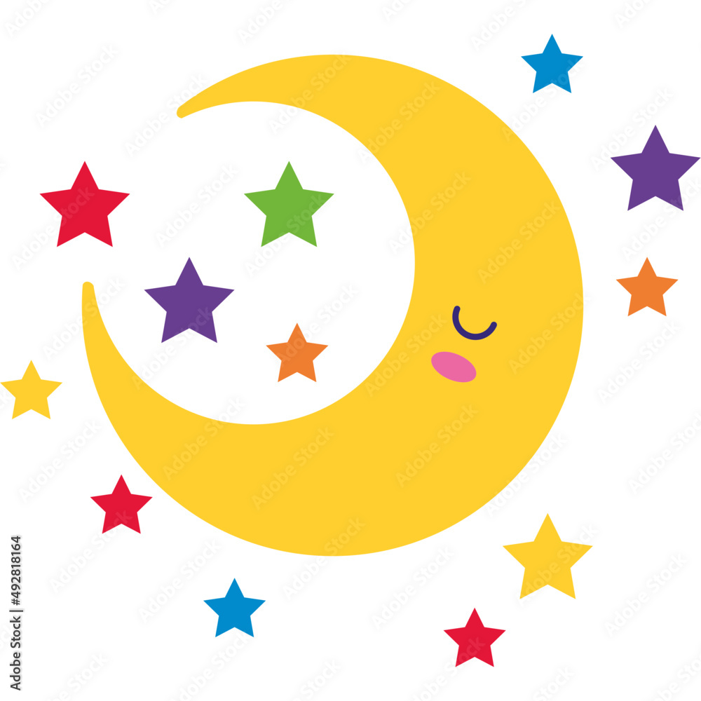 colors stars and kawaii moon colors stars and kawaii moon