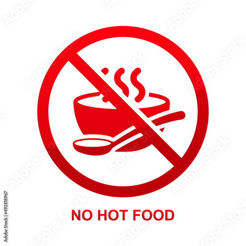 No hot food sign isolated on white background vector illustration.