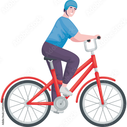 Fototapeta Naklejka Na Ścianę i Meble -  man in bicycle character