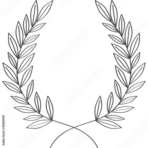 crown wreath sketch style icon