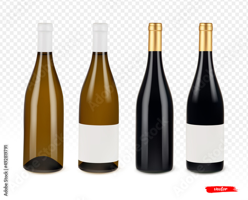 Wine bottle isolated. Mockup for your design.