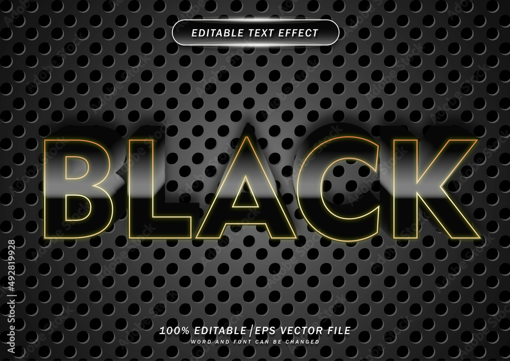 Steel black text editable effect