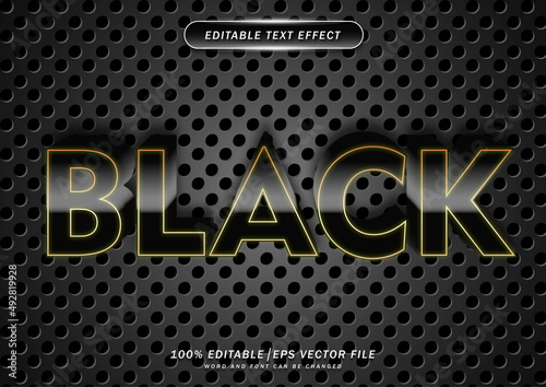 Steel black text editable effect