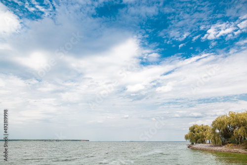 Beautiful sea view with blue sky and clouds