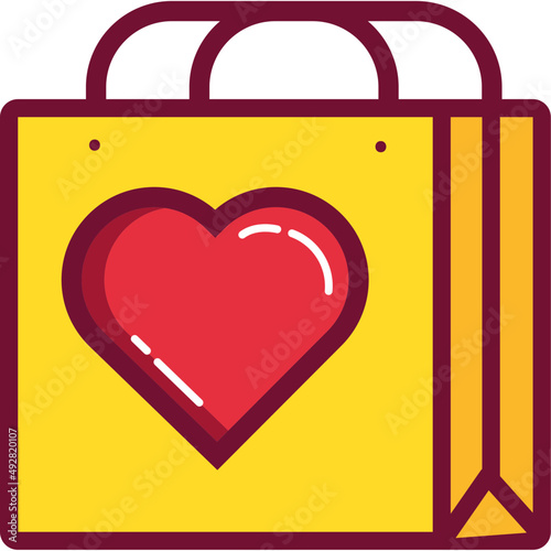 heart in shopping bag