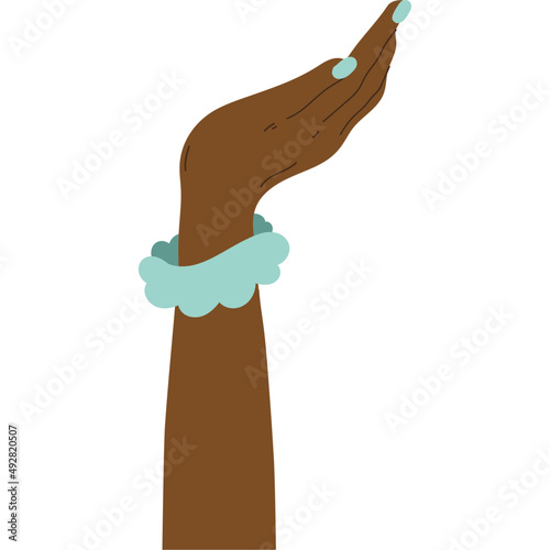 afro woman hand up