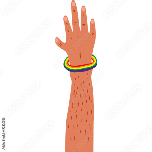 hand up with wristband