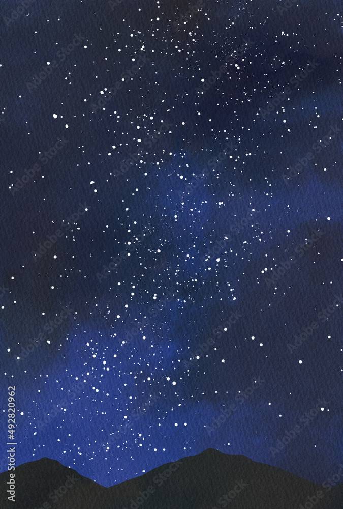 背景素材_水彩テクスチャ_星空 背景素材_水彩テクスチャ_星空