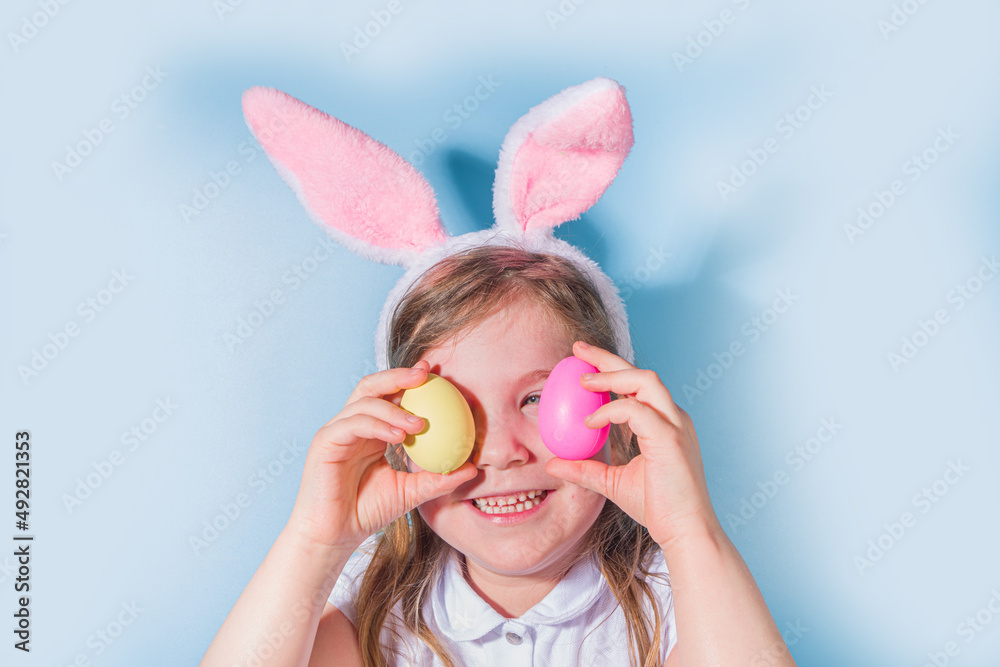 Cute little girl With colorful Easter egg Cute little girl With colorful Easter egg