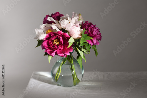 Bouquet of beautiful peonies © Anna Khomulo