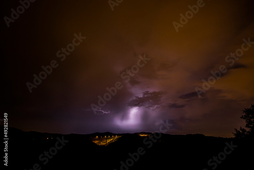 Lightning in Collsacabra, La Garrotxa, Girona, Spain