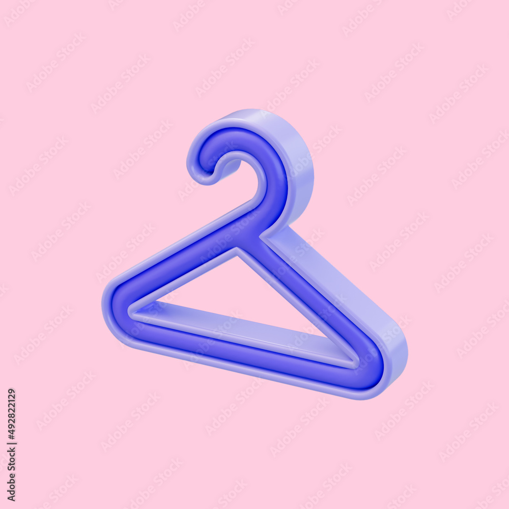 clothes-hanger icon 3d render concept for keeping clothe and application sign symbol clothes-hanger icon 3d render concept for keeping clothe and application sign symbol