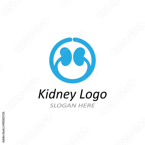 Kidney health and kidney care logo using icon design concept vector illustration