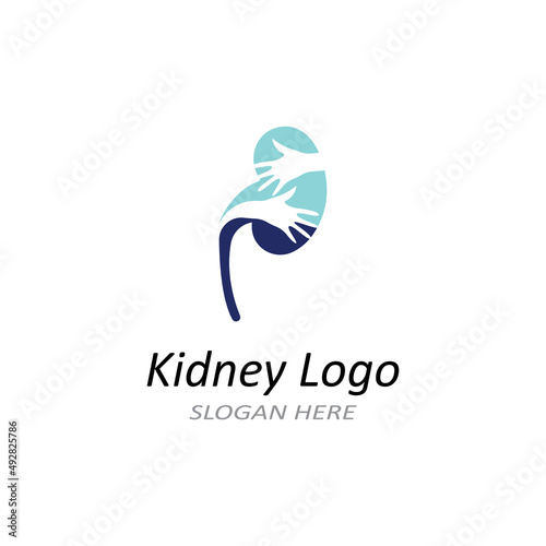 Kidney health and kidney care logo using icon design concept vector illustration