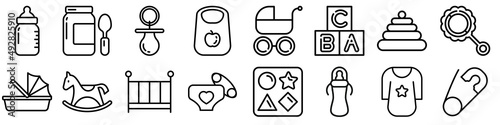 Kids toys icon vector set. Baby illustration sign collection. child symbol or logo.
