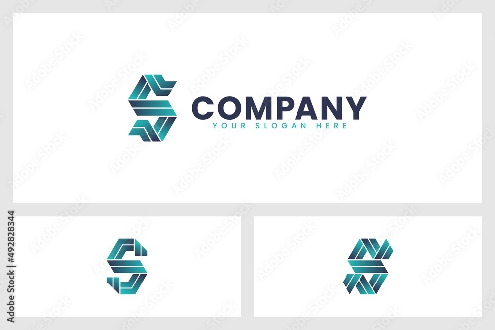 Letter S Folded Ribbon Logo. Vector Design. Letter S Folded Ribbon Logo. Vector Design.