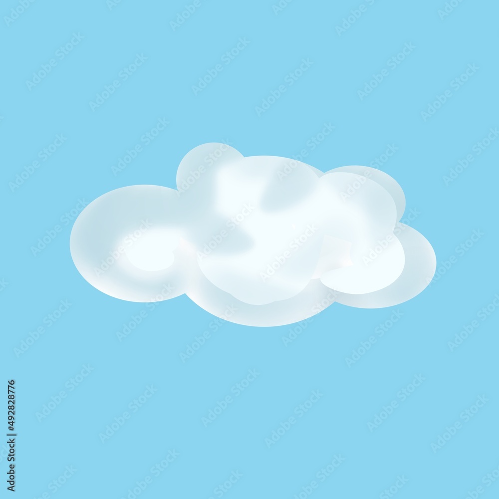 Cute cloud illustration. On blue sky. Cute cloud illustration. On blue sky.