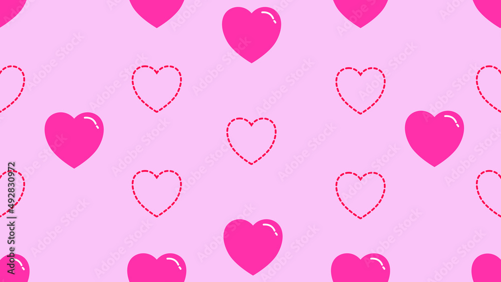 cute heart seamless pattern on pink background, perfect for backdrop, wallpaper, postcard, and background