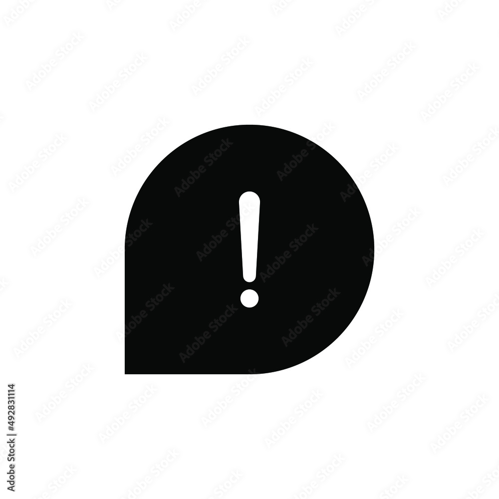 Exclamation sign icon, important mark, attention sign, warning speech bubble. Exclamation sign icon, important mark, attention sign, warning speech bubble.