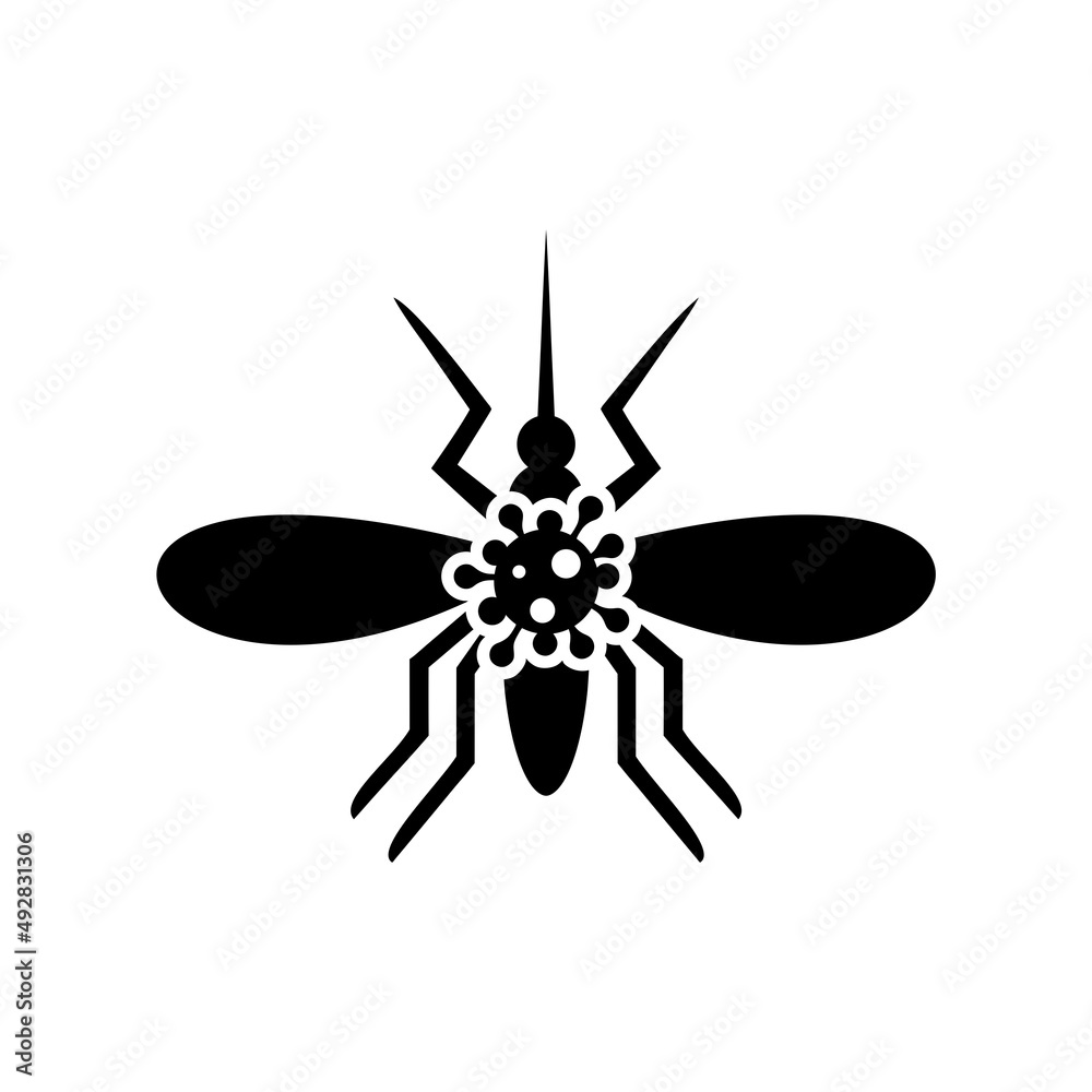 Virus mosquito icon isolated on white background Virus mosquito icon isolated on white background