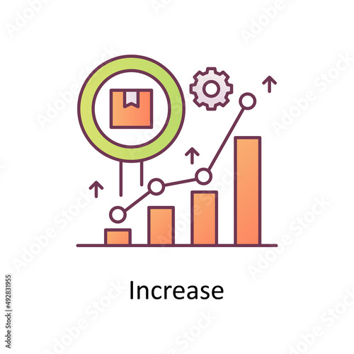Increase vector Filled Outline Icon Design illustration. Logistics And Supply Chain Management Symbol on White background EPS 10 File