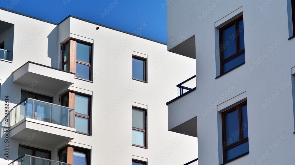 Modern elements in contemporary architecture.. Architectural details of a modern apartment building. Modern elements in contemporary architecture.. Architectural details of a modern apartment building.