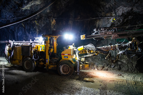 Jumbo Drill Posing at Underground Mine.