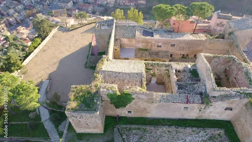 Aerial View of Aragonese Castle in Piazza Armerina, Enna, Sicily, Italy, Europe photo