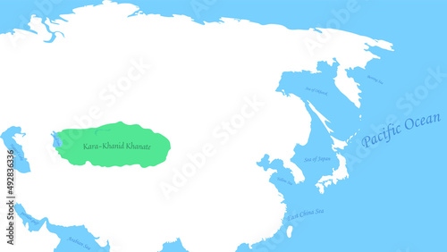 Map of Kara-Khanid Khanagate Asia Turkish Country