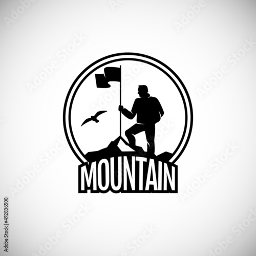 Mountains logo design template. Vector illustration